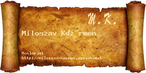 Miloszav Kármen névjegykártya